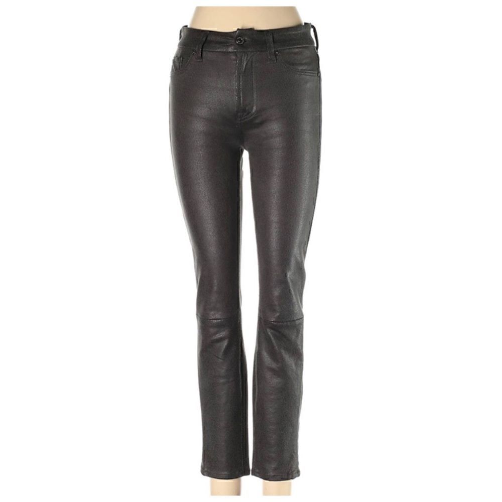 7 For All Mankind Snakeskin Jeggings Black SZ 26 - Picture 2 of 5